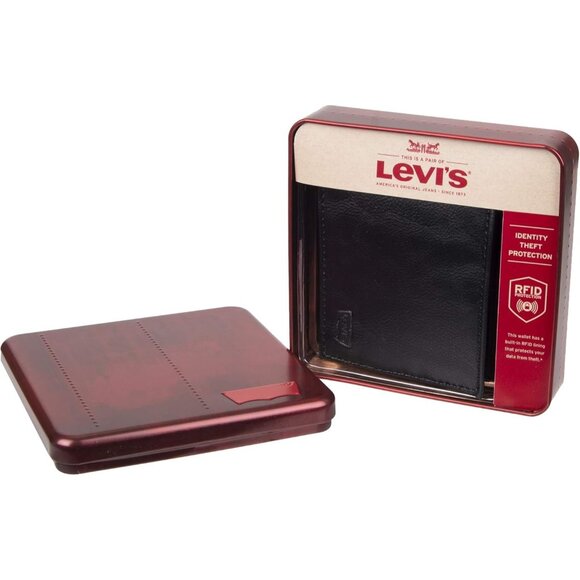 Men Black Extra Capacity Slimfold Wallet with Multiple Card Slots and ID Window - Picture 8 of 8